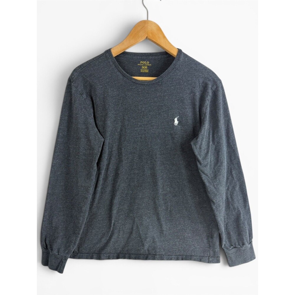 Polo Ralph Lauren Knit Mens Medium Long Sleeve Dark Gray Pullover Shirt
